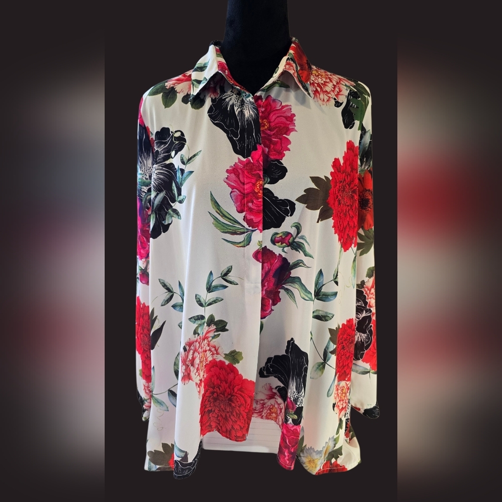 Lena Gabrielle Vibrant Floral Blouse